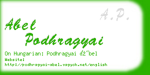 abel podhragyai business card